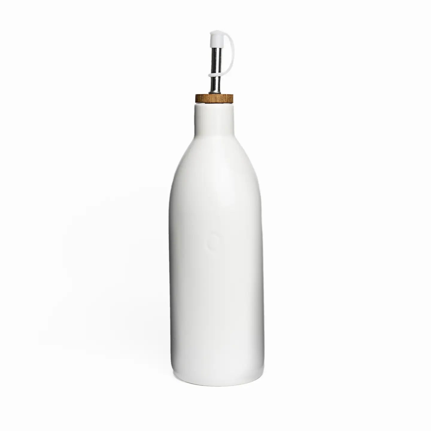 Olive Oil Bottle - White Ceramic