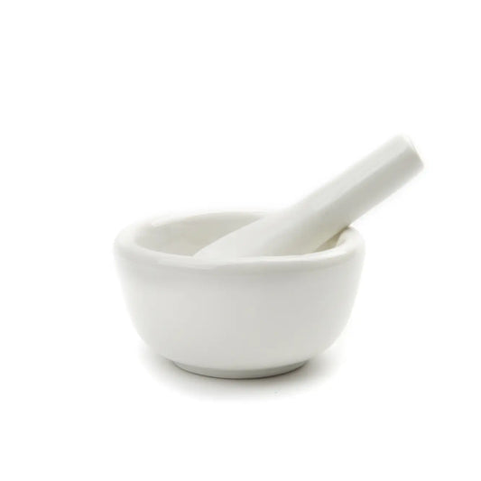 Porcelain Mini Mortar and Pestle - White