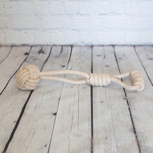 Hemp Rope Dog Toy - Ball with Tug Handle